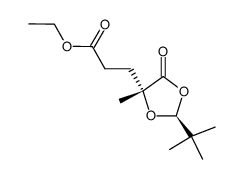 (2S,5S)-2-tert-butyl-5-ethoxycarbonylethyl-5-methyl-1,3-dioxolan-4-one结构式