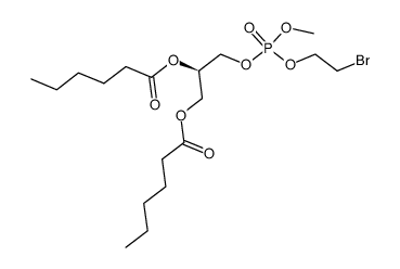 O-(2-bromoethyl) O-(1',2'-O-di-n-hexanoyl-sn-3'-glyceryl) O-methyl phosphate结构式