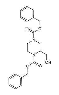 dibenzyl 2-(hydroxymethyl)piperazine-1,4-dicarboxylate Structure