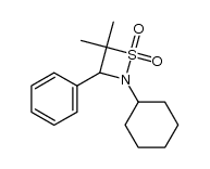 2-cyclohexyl-4,4-dimethyl-3-phenyl-1,2-thiazetidine 1,1-dioxide结构式