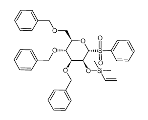 3,4,6-Tri-O-benzyl-2-O-(dimethylvinylsilyl)-α-D-mannopyranosyl phenyl sulfone Structure