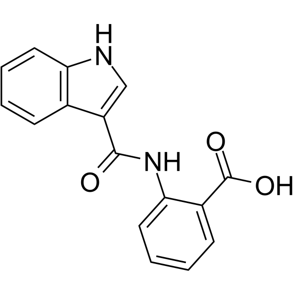 2-[(1H-Indol-3-ylcarbonyl)amino]benzoic acid structure