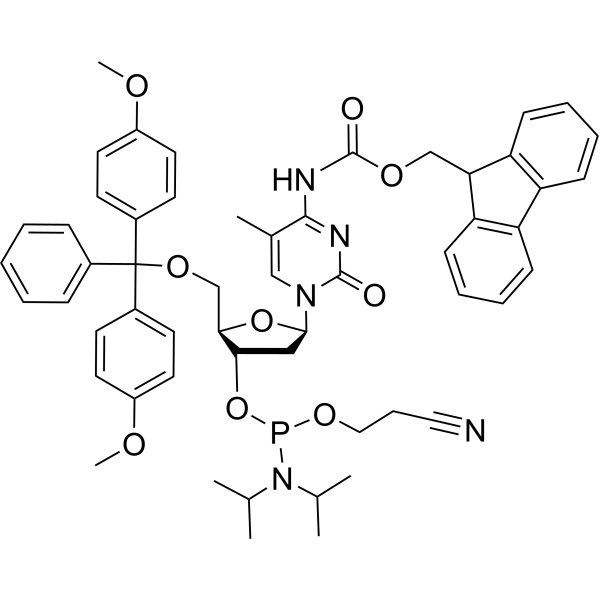 2'-Deoxy-5'-O-DMT-N4-Fmoc-5-methylcytidine 3'-CE-phosphoramidite结构式