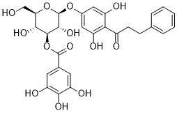 2',4',6'-Trihydroxydihydrochalcone 4'-O-(3''-O-galloyl)glucoside Structure