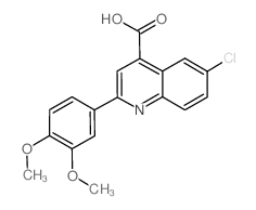6-Chloro-2-(3,4-dimethoxyphenyl)quinoline-4-carboxylic acid结构式