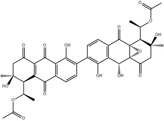 9-Deoxo-4aβ,9aβ-epoxy-4a,9a-dihydro-9β-hydroxyjulichrome Q 11,11'-diacetate structure