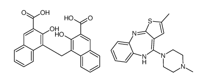 4-[(3-carboxy-2-hydroxynaphthalen-1-yl)methyl]-3-hydroxynaphthalene-2-carboxylic acid,2-methyl-4-(4-methylpiperazin-1-yl)-5H-thieno[3,2-c][1,5]benzodiazepine结构式