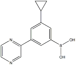 3-(Pyrazin-2-yl)-5-cyclopropylphenylboronic acid结构式