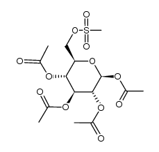β-D-Mannopyranose 1,2,3,4-tetraacetate 6-methanesulfonate结构式