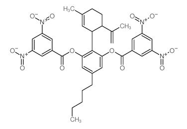 1,3-Benzenediol,2-[3-methyl-6-(1-methylethenyl)-2-cyclohexen-1-yl]-5-pentyl-,1,3-bis(3,5-dinitrobenzoate) Structure