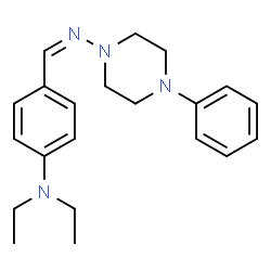 N-{(Z)-[4-(diethylamino)phenyl]methylidene}-4-phenylpiperazin-1-amine structure