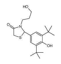 (2S)-2-(3,5-ditert-butyl-4-hydroxyphenyl)-3-(3-hydroxypropyl)-1,3-thiazolidin-4-one Structure