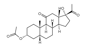 3α-acetoxy-17-hydroxy-5β-pregnane-11,20-dione结构式