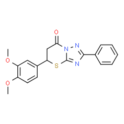5-(3,4-Dimethoxyphenyl)-2-phenyl-5,6-dihydro-7H-[1,2,4]triazolo[5,1-b][1,3]thiazin-7-one Structure