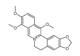 Benzo(g)-1,3-benzodioxolo(5,6-a)quinolizinium, 5,6-dihydro-9,10,13-trimethoxy Structure