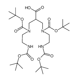 N,N',N'',N'''-tetrakis(tert-butyloxycarbonyl)-6-carboxy-1,4,8,11-tetraazaundecane结构式