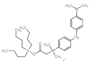 Benzenaminium,4-[[4-(dimethylamino)phenyl]mercurio]-N,N-dimethyl-N-[2-oxo-2-[(tributylstannyl)oxy]ethyl]-,iodide (9CI)结构式