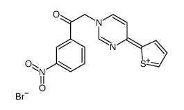 1-(3-nitrophenyl)-2-(4-thiophen-2-ylpyrimidin-1-ium-1-yl)ethanone,bromide Structure