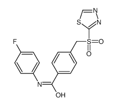 N-(4-fluorophenyl)-4-(1,3,4-thiadiazol-2-ylsulfonylmethyl)benzamide结构式