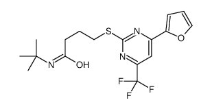 N-tert-butyl-4-[4-(furan-2-yl)-6-(trifluoromethyl)pyrimidin-2-yl]sulfanylbutanamide结构式