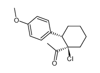 1α-Acetyl-1β-chlor-2α-(4-methoxy-phenyl)-cyclohexan结构式