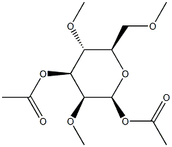 2-O,4-O,6-O-Trimethyl-β-D-mannopyranose 1,3-diacetate structure