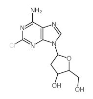 5-(6-amino-2-chloro-purin-9-yl)-2-(hydroxymethyl)oxolan-3-ol Structure