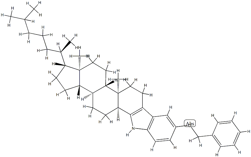 5'-Phenylmethoxy-1'H-5β-cholest-3-eno[4,3-b]indole结构式