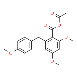 2,4-Dimethoxy-6-[(4-methoxyphenyl)methyl]benzoic acid acetic anhydride结构式