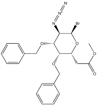 2-Azido-2-deoxy-3-O,4-O-dibenzyl-6-O-acetyl-α-D-glucopyranosyl bromide Structure