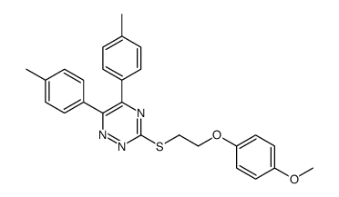 3-[2-(4-methoxyphenoxy)ethylsulfanyl]-5,6-bis(4-methylphenyl)-1,2,4-triazine结构式