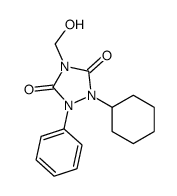 1-cyclohexyl-4-(hydroxymethyl)-2-phenyl-1,2,4-triazolidine-3,5-dione Structure