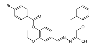 [2-ethoxy-4-[[[2-(2-methylphenoxy)acetyl]hydrazinylidene]methyl]phenyl] 4-bromobenzoate Structure