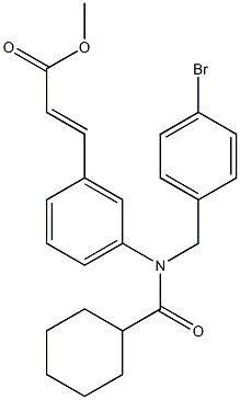 (E)-methyl 3-(3-(N-(4-bromobenzyl)cyclohexanecarboxamido)phenyl)acrylate Structure