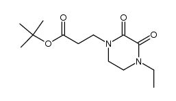 3-(4-ethyl-2,3-dioxo-piperazin-1-yl)propionic acid tert-butyl ester Structure