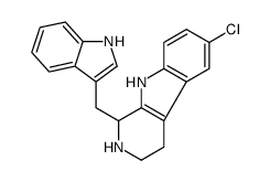 6-chloro-1-(1H-indol-3-ylmethyl)-2,3,4,9-tetrahydro-1H-pyrido[3,4-b]indole结构式