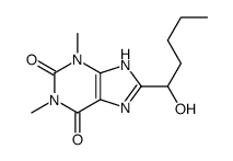 8-(1-hydroxypentyl)-1,3-dimethyl-7H-purine-2,6-dione结构式