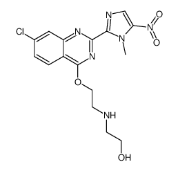 2-{2-[7-chloro-2-(1-methyl-5-nitro-1H-imidazol-2-yl)-quinazolin-4-yloxy]-ethylamino}-ethanol Structure