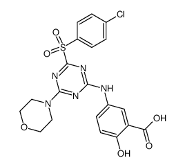 5-[4-(4-chloro-benzenesulfonyl)-6-morpholin-4-yl-[1,3,5]triazin-2-ylamino]-2-hydroxy-benzoic acid结构式