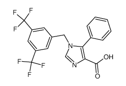 1-(3,5-bis-trifluoromethyl-benzyl)-5-phenyl-1H-imidazole-4-carboxylic acid Structure