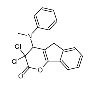 3,3-dichloro-4-(N-methyl-anilino)-4,5-dihydro-3H-indeno[1,2-b]pyran-2-one Structure