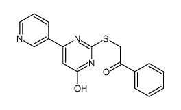 2-phenacylsulfanyl-6-pyridin-3-yl-1H-pyrimidin-4-one结构式