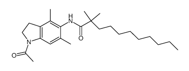 N-(1-acetyl-4,6-dimethylindolin-5-yl)-2,2-dimethylundecanamide Structure