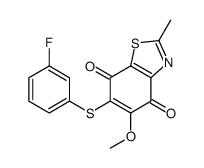 6-(3-fluorophenyl)sulfanyl-5-methoxy-2-methyl-1,3-benzothiazole-4,7-dione结构式