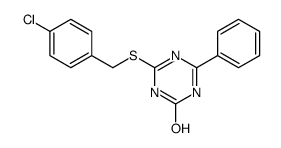 4-[(4-chlorophenyl)methylsulfanyl]-6-phenyl-1H-1,3,5-triazin-2-one结构式