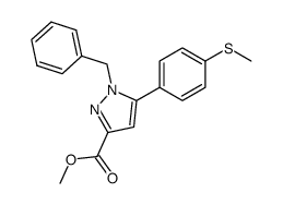 methyl 5-(4-methylthiophenyl)-1-benzylpyrazole-3-carboxylate Structure