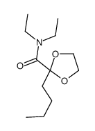 2-butyl-N,N-diethyl-1,3-dioxolane-2-carboxamide结构式