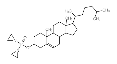 1-[aziridin-1-yl-[[10,13-dimethyl-17-(6-methylheptan-2-yl)-2,3,4,7,8,9,11,12,14,15,16,17-dodecahydro-1H-cyclopenta[a]phenanthren-3-yl]oxy]phosphoryl]aziridine结构式