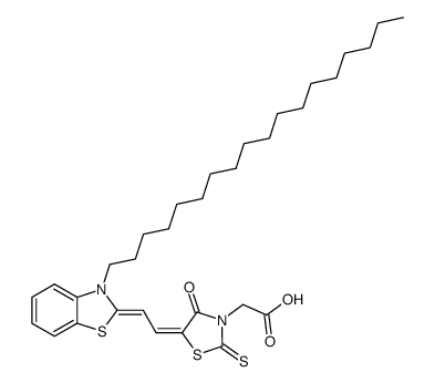 5-[2-(3-Octadecyl-2,3-dihydrobenzothiazole-2-ylidene)ethylidene]-4-oxo-2-thioxothiazolidine-3-acetic acid picture