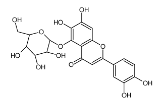4H-1-Benzopyran-4-one, 2-(3,4-dihydroxyphenyl)-5-(beta-D-glucopyranosy loxy)-6,7-dihydroxy- Structure